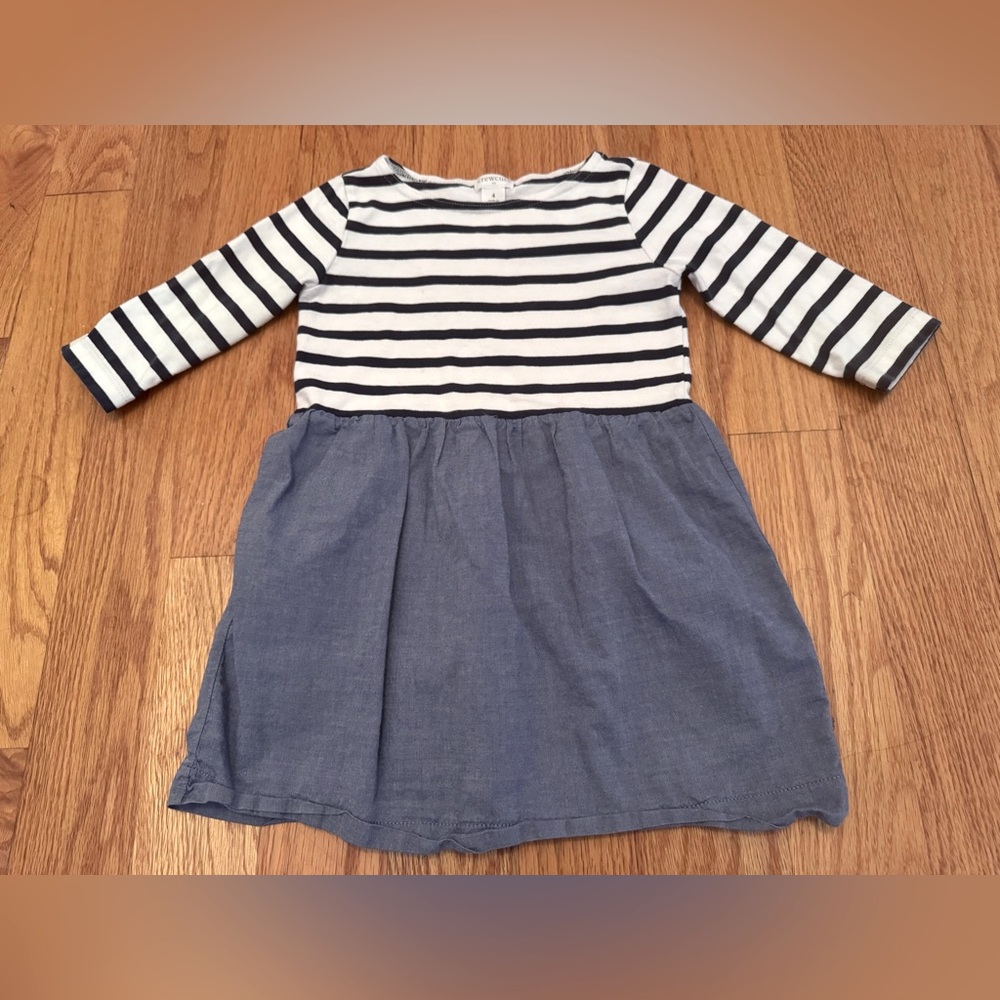 Crewcuts Girls’ Striped Navy / White / Blue Mixy Dress, size 4
